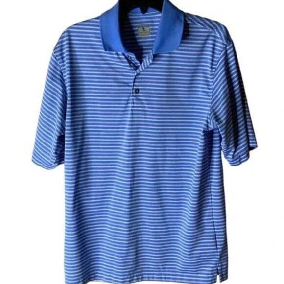 Lone Cypress Stripe Polo Shirt Mens M Short Sleeve Luxury Performance Pullover - Picture 1 of 8